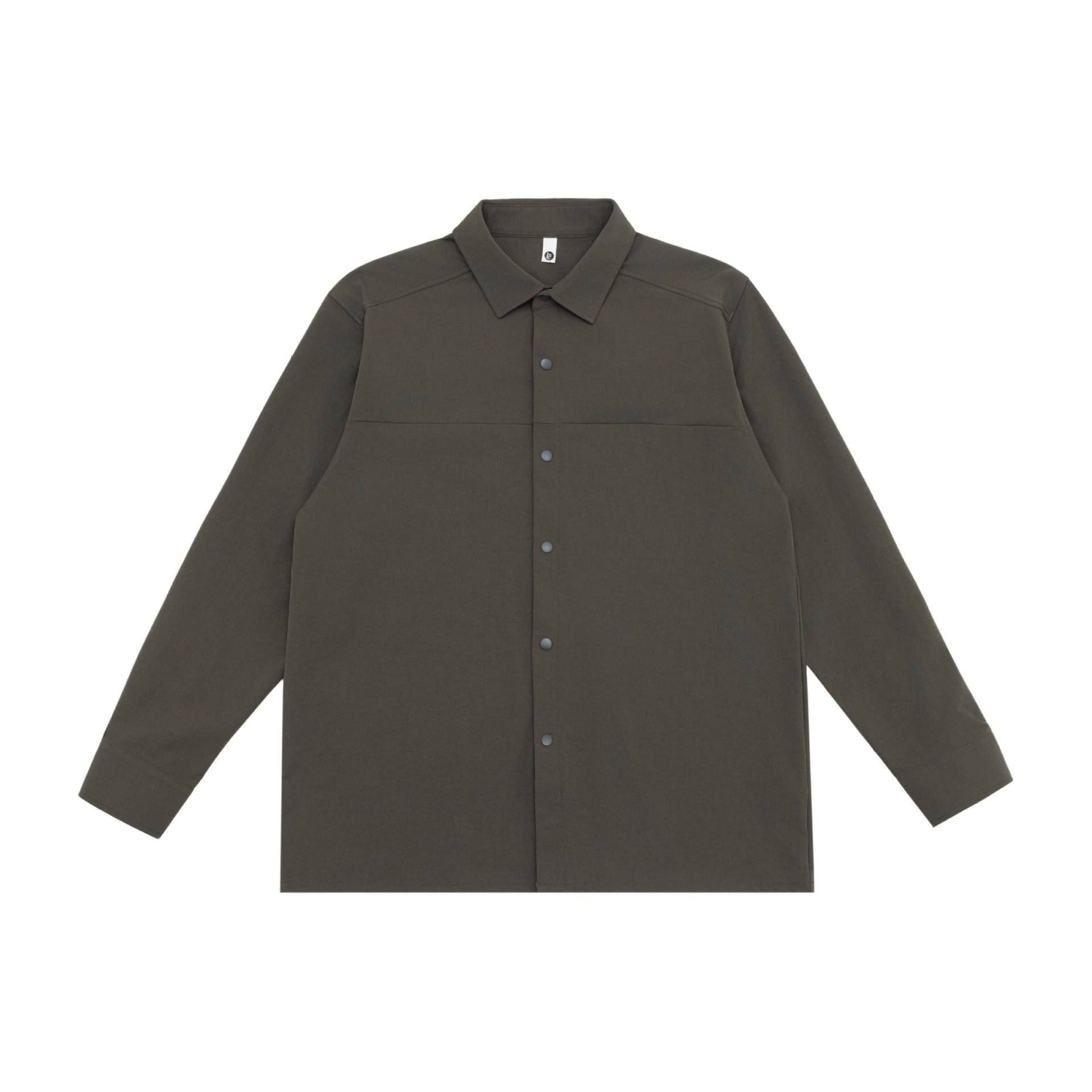 Unisex Longline Shirt Jacket in Boxy Cut made of heavy sweat quality with concealed snap button placket Chichicherry
