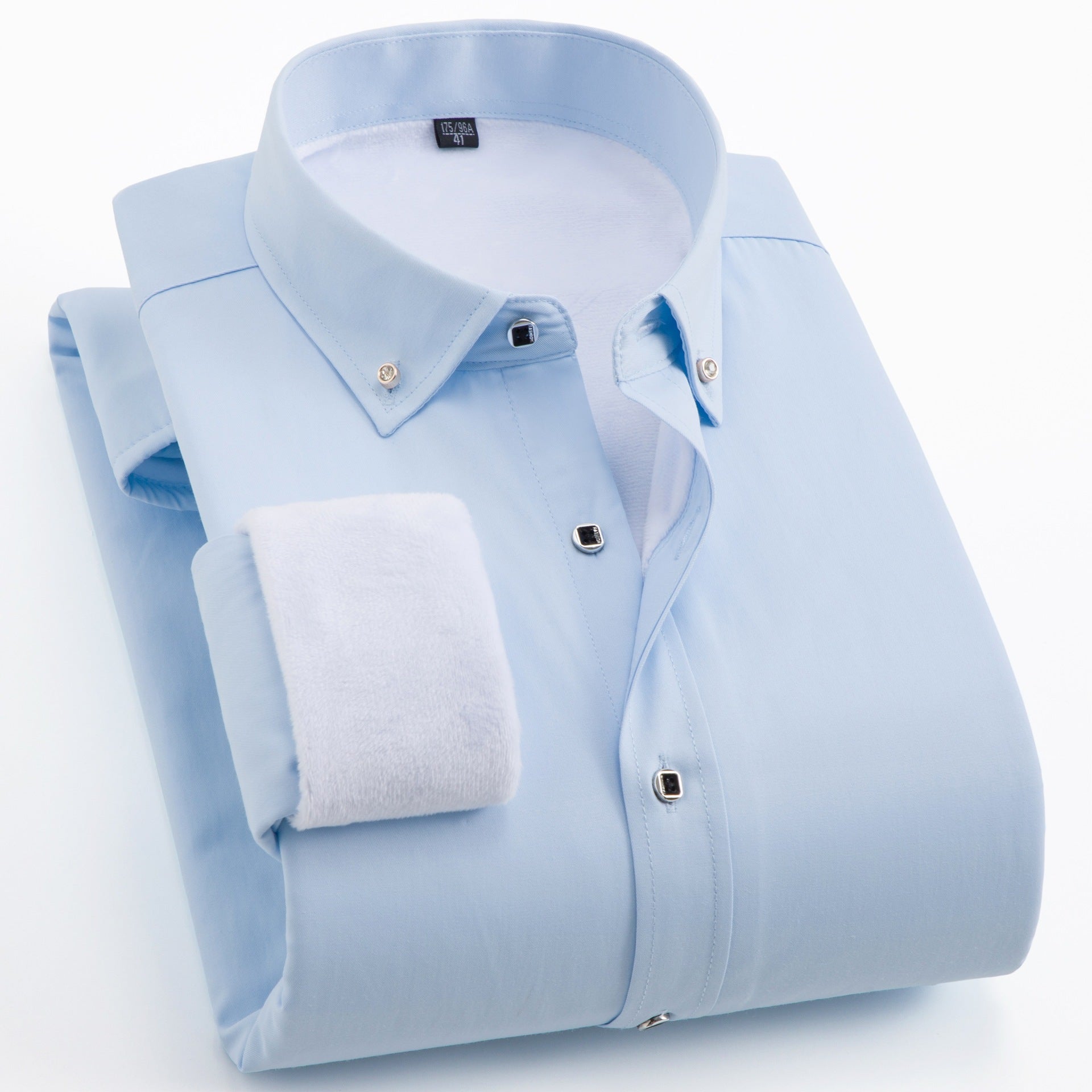 Men's Padded Business Shirt with Thermofleece Inner Side and Button-Down Collar Chichicherry