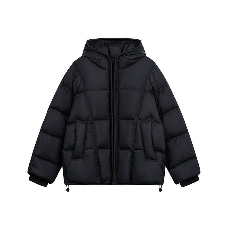 Women Short Padded Hooded Jacket with Drawstring and Zipper Chichicherry