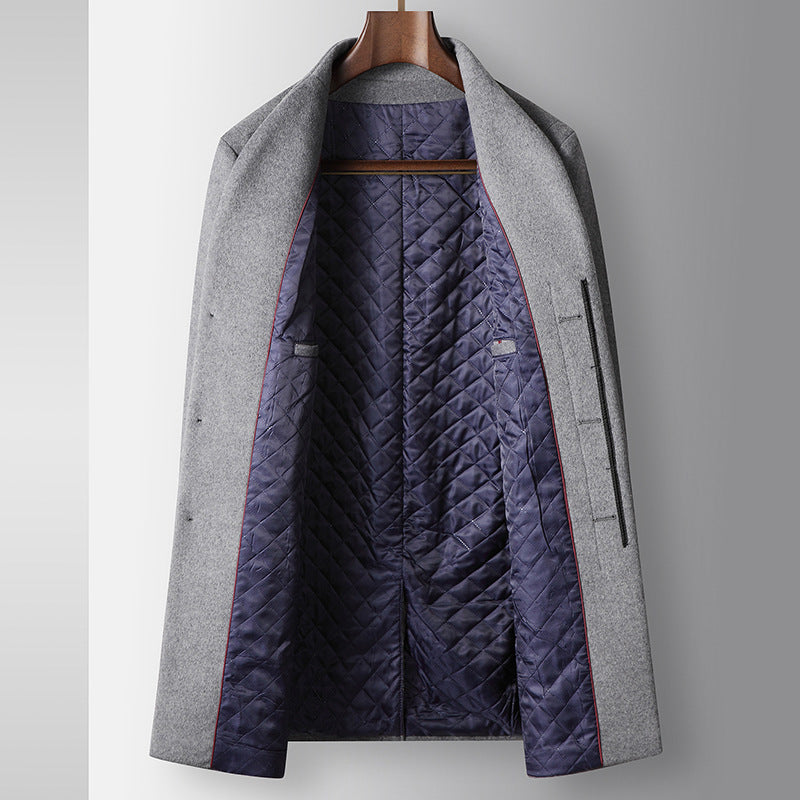 Men's coat made of wool blend with stand-up collar and light thermal lining Chichicherry