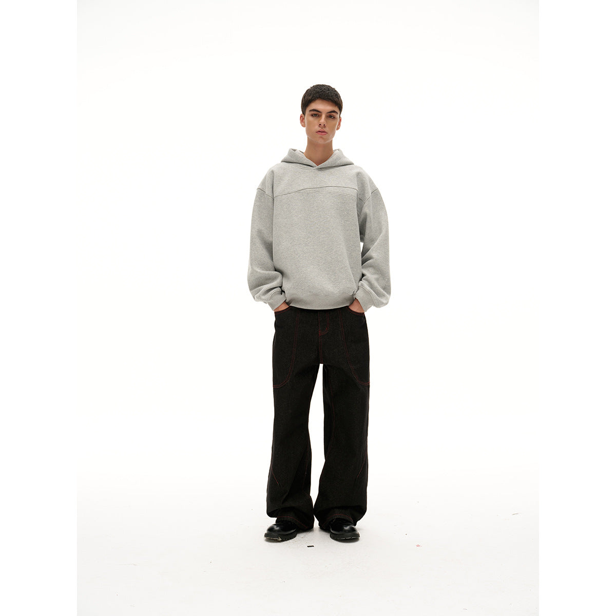 Unisex hoodie with oversized cut and subtle chest yoke Chichicherry