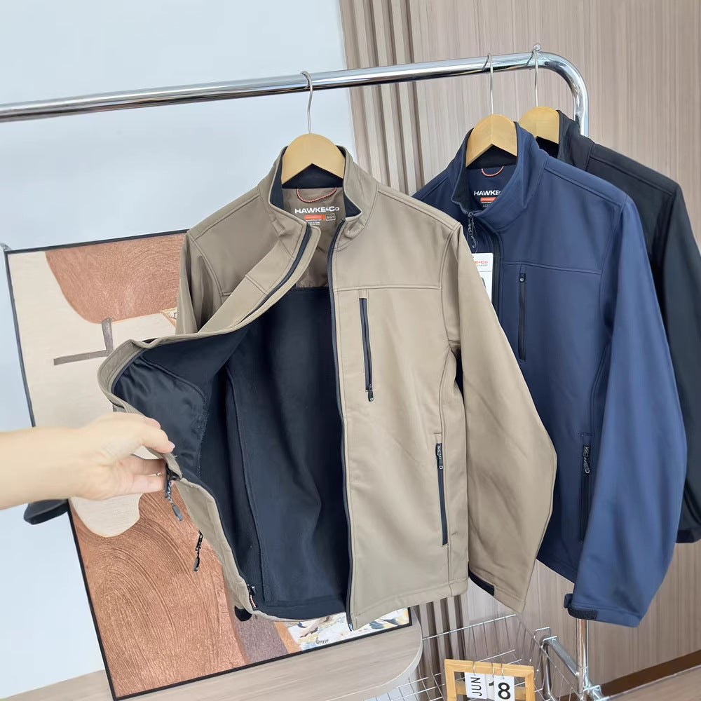 Men's softshell jacket with stand-up collar, water-repellent function and zippered pockets Chichicherry