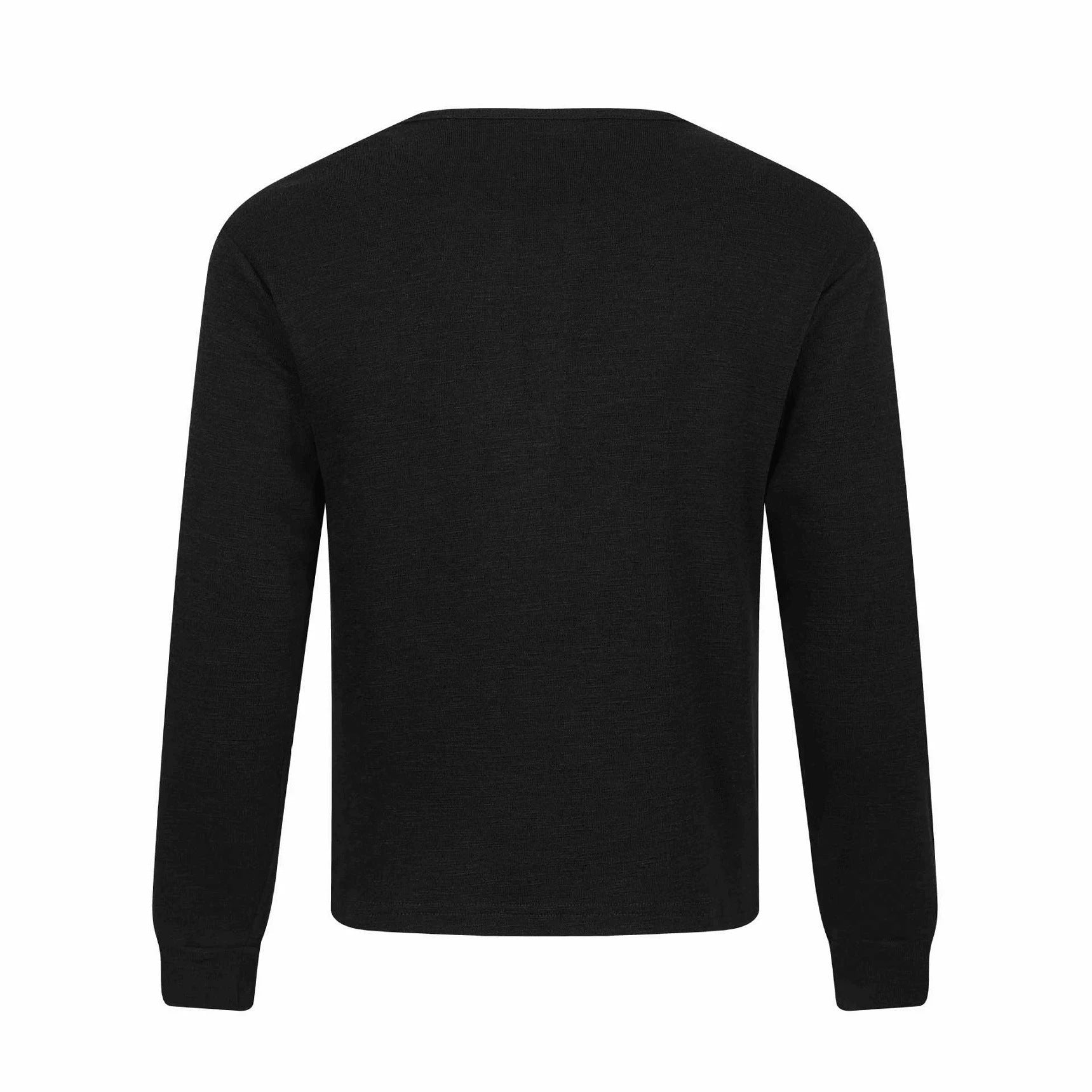 Men's Long Sleeve Henley Shirt with Vintage Print and Button Placket Chichicherry