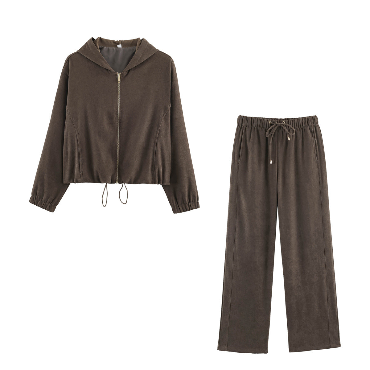 Women's wide lounge pants in velour look with drawstring and side pockets Chichicherry