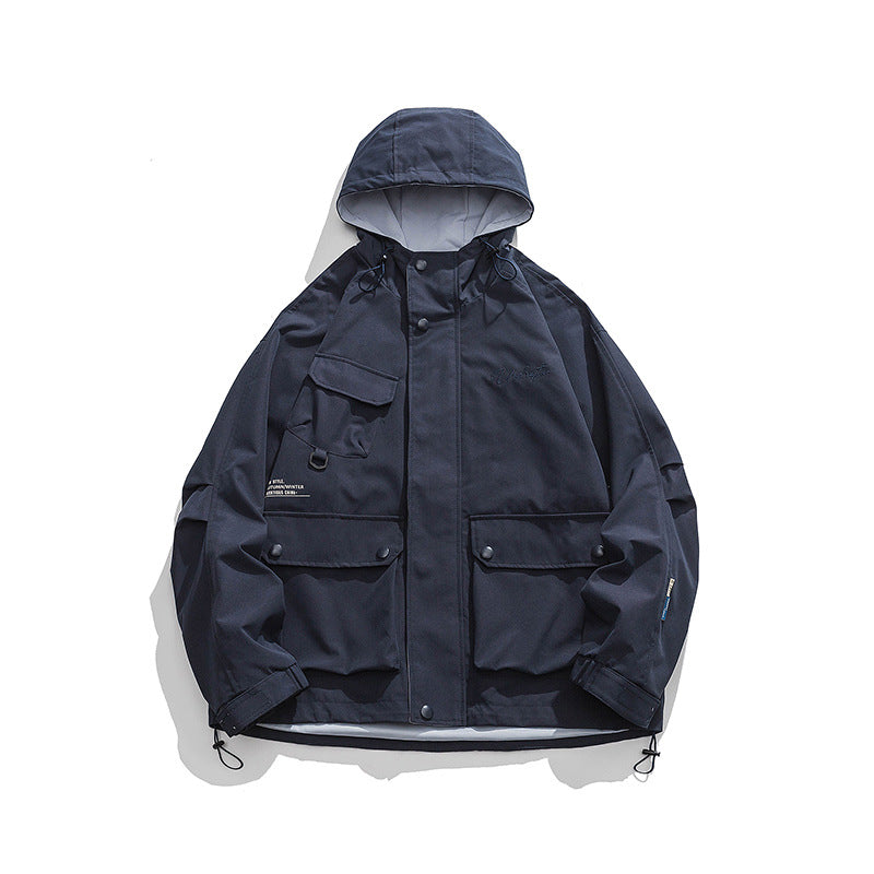Unisex Oversize-Utility-Jacket with Hood, multifunctional flap pockets and drawstring Chichicherry