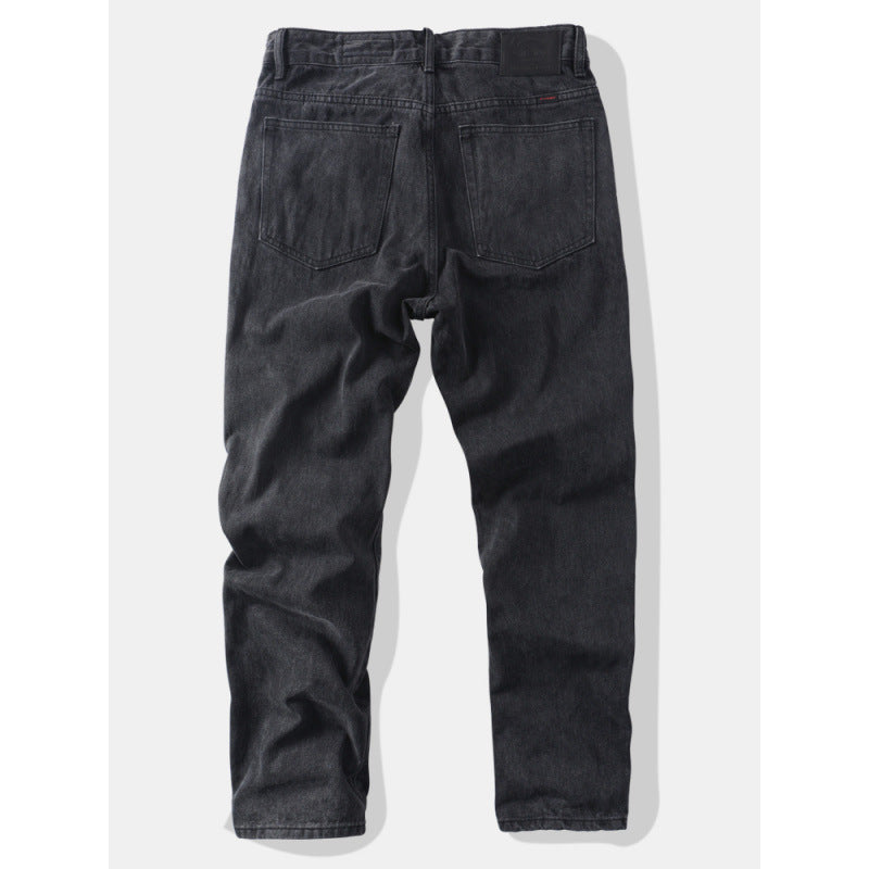 Herren Tapered Relaxed Denim-Jeans mit hoher Bundhöhe und cleaner Used-Optik Chichicherry
