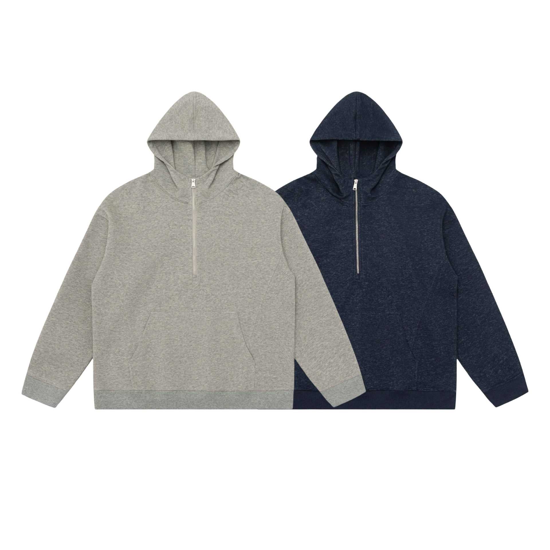 Unisex hoodie half-zip sweatshirt in oversized fit with kangaroo pocket Chichicherry