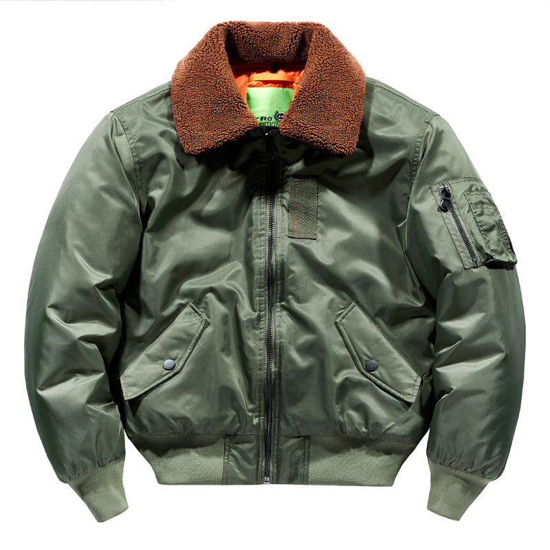 Men's pilot bomber jacket with teddy collar, water-repellent nylon shell and sleeve utility pocket Chichicherry