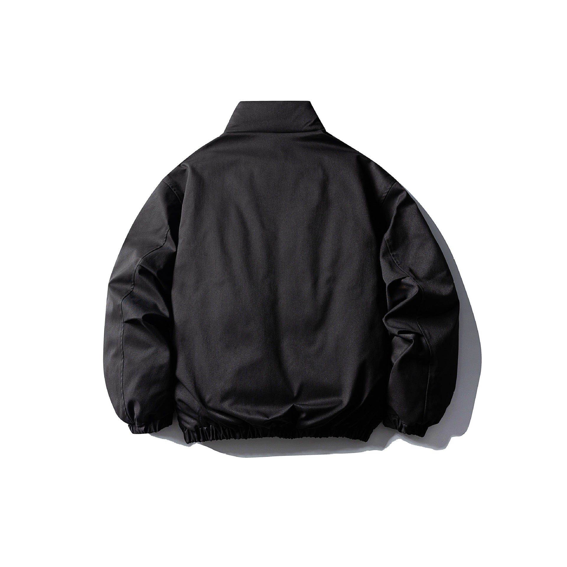 Men's Boxy Short Parka with High Stand Collar, Elastic Hem and Applied Front Pockets Chichicherry