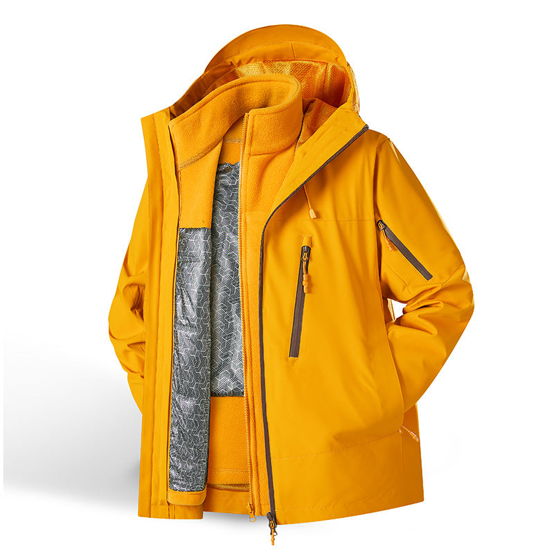 Women's two-piece waterproof functional jacket set with removable fleece inner jacket Chichicherry