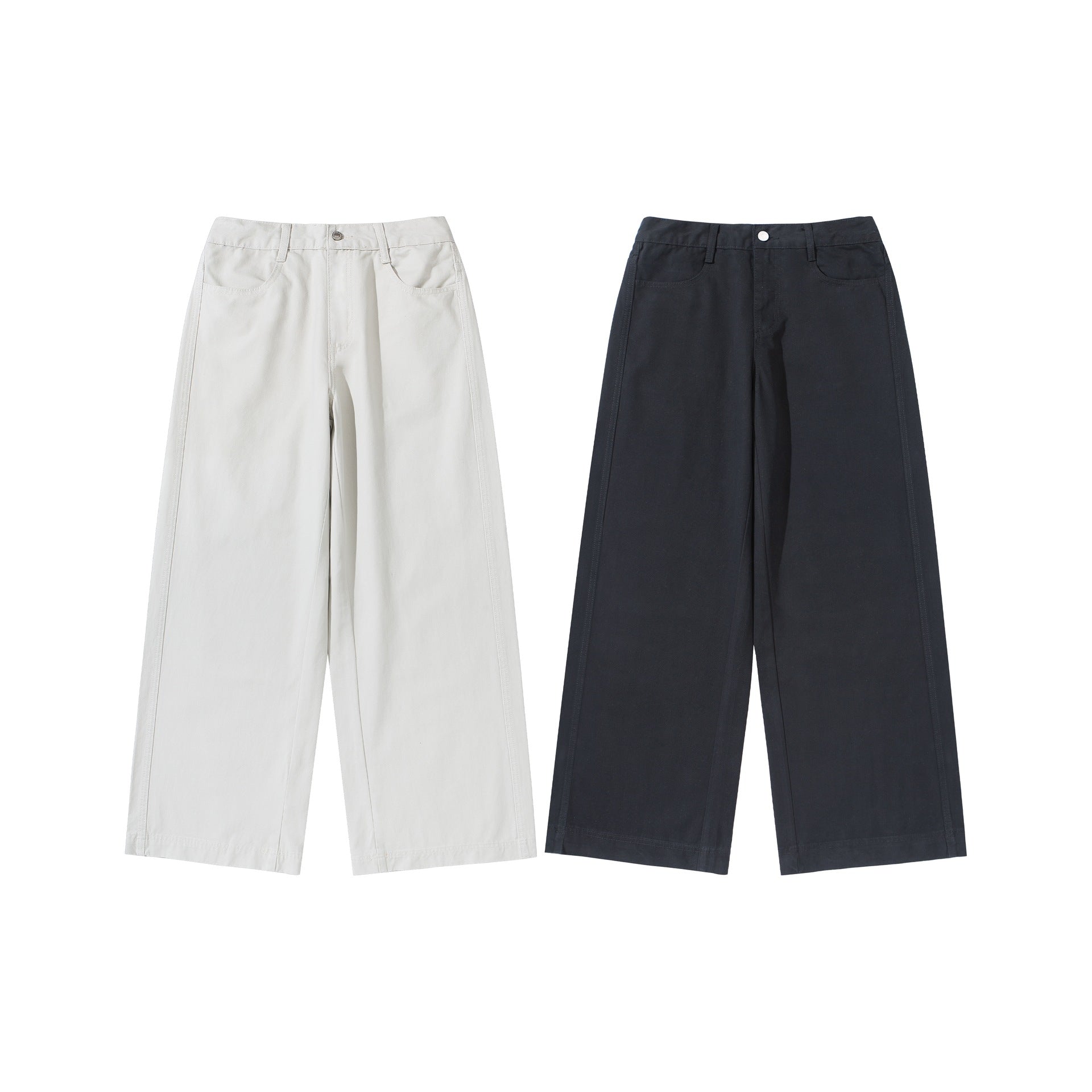 Women's High-Waist Culotte Pants made of Cotton Twill with Continuous Center Seam Chichicherry