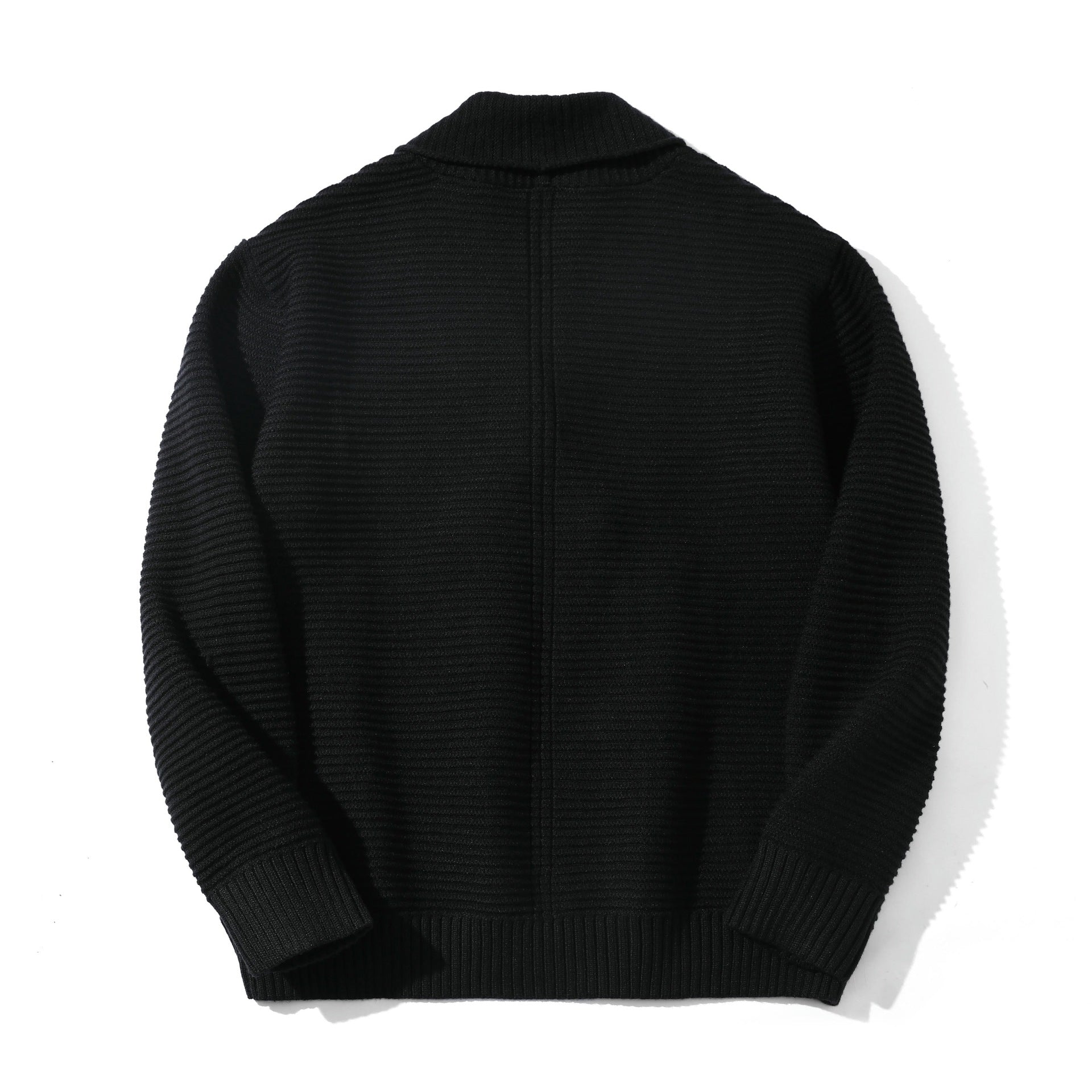 Women's Double-Breasted Knit Cardigan with Shawl Collar and Textured Knit Chichicherry