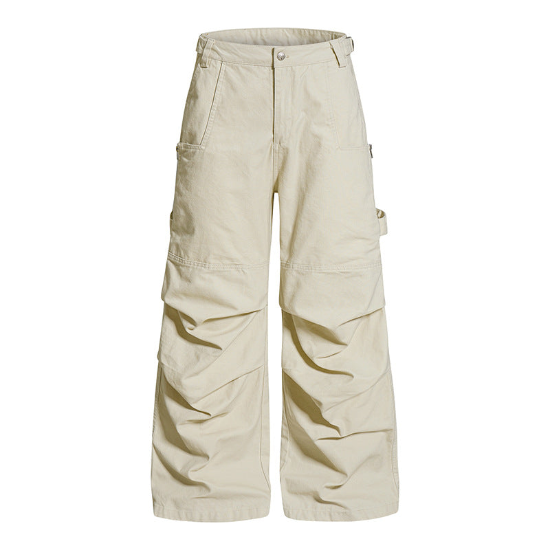 Women's Wide Cargo Pants with Reinforced Knee Areas and Multifunctional Pockets Chichicherry