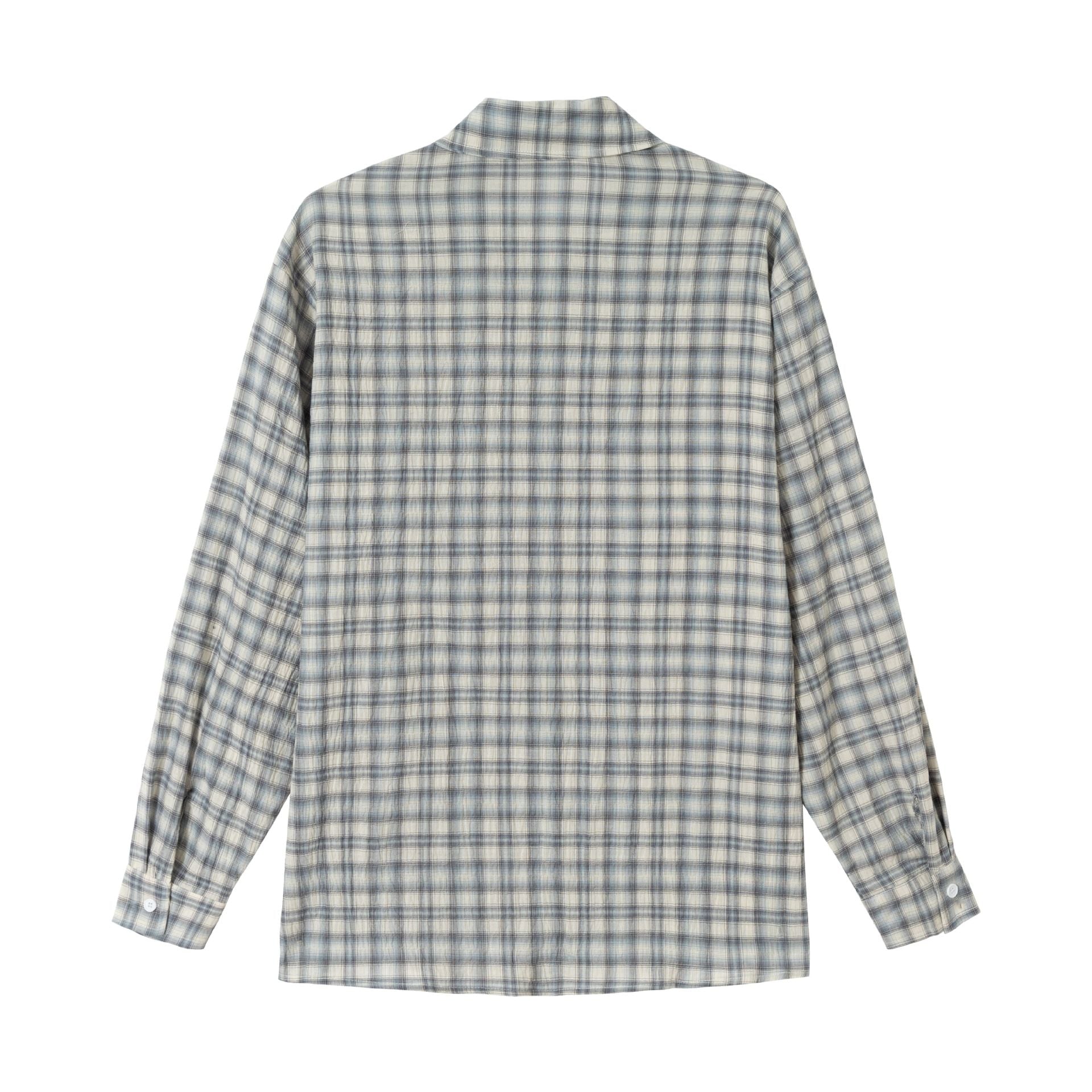 Unisex Oversize Check Blouse with Patch Chest Pocket and Boxy Cut Chichicherry