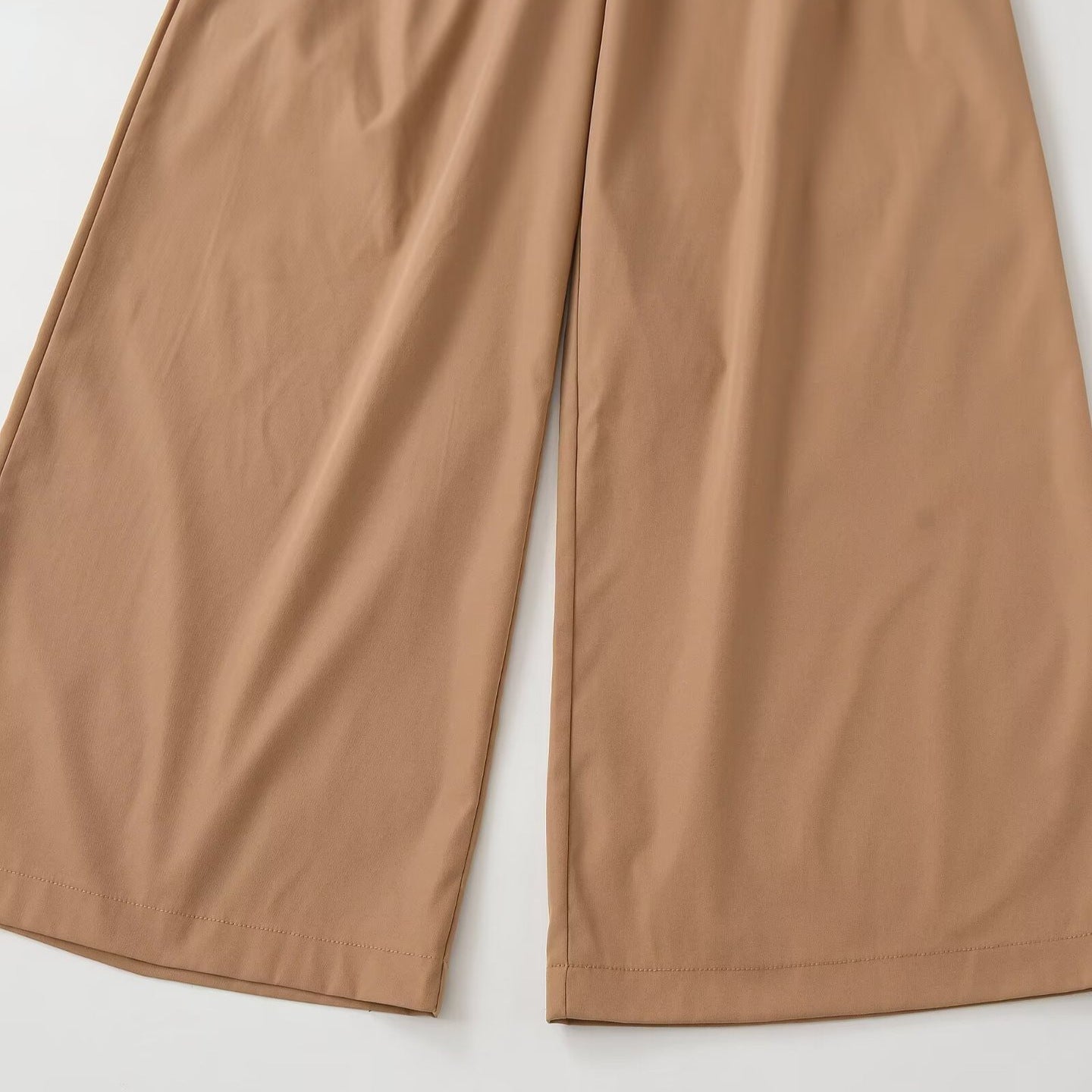 Women's culotte-inspired high-waist palazzo pants with crease and waist belt Chichicherry