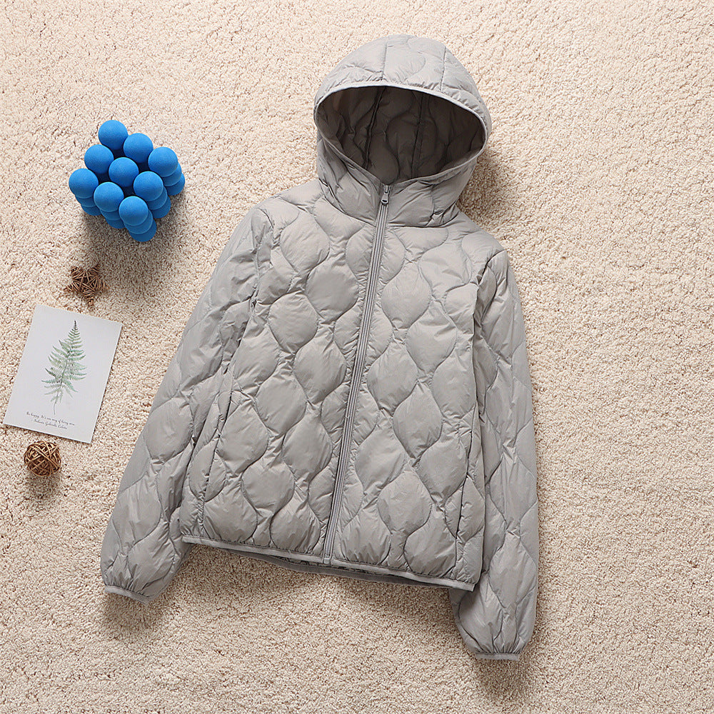 Women's hooded quilted jacket with teardrop-shaped quilting and ultra-light thermal filling Chichicherry
