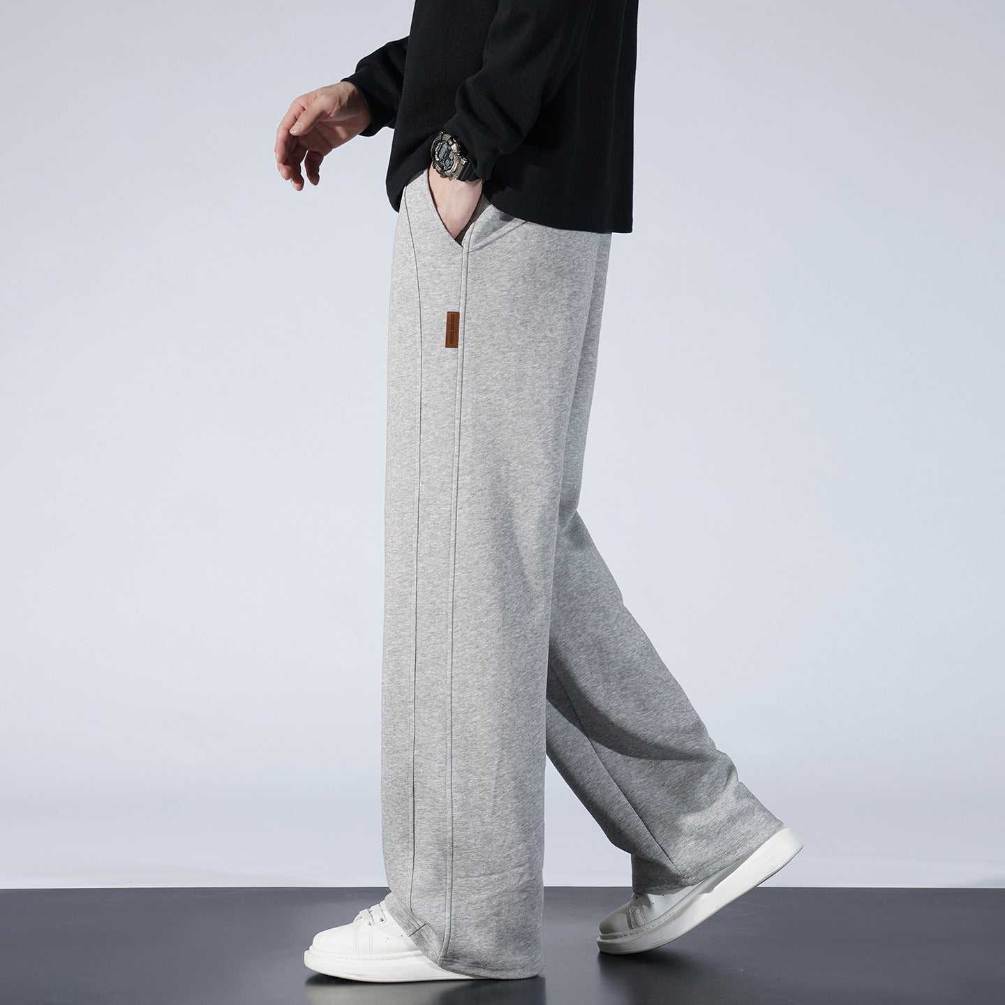 Women's Wide Lounge Sweatpants with Drawstring and Straight Leg Chichicherry