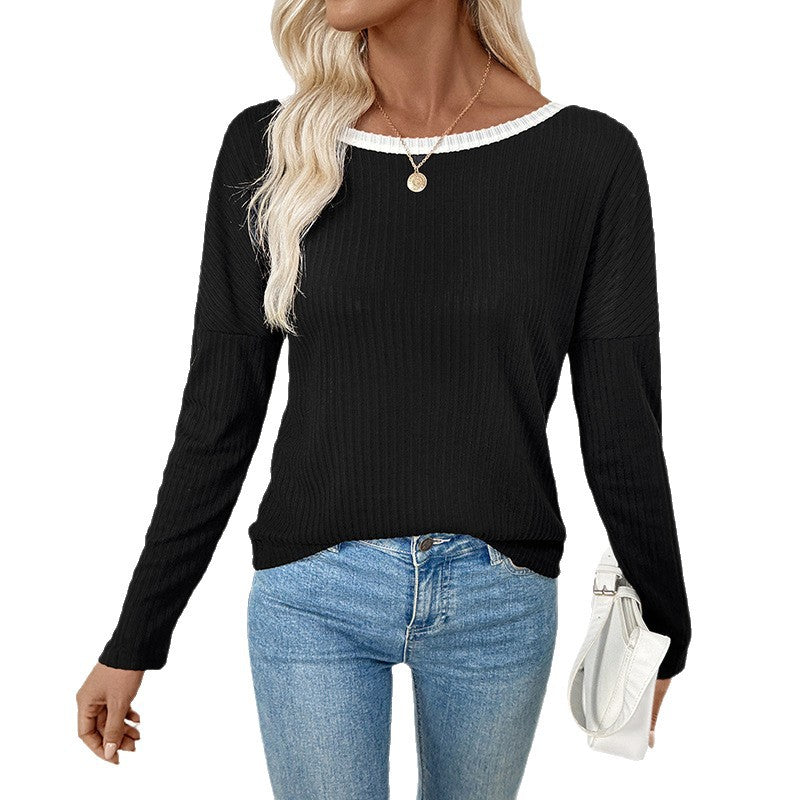 Women’s Backless Ribbed Long Sleeve with Decorative Bows