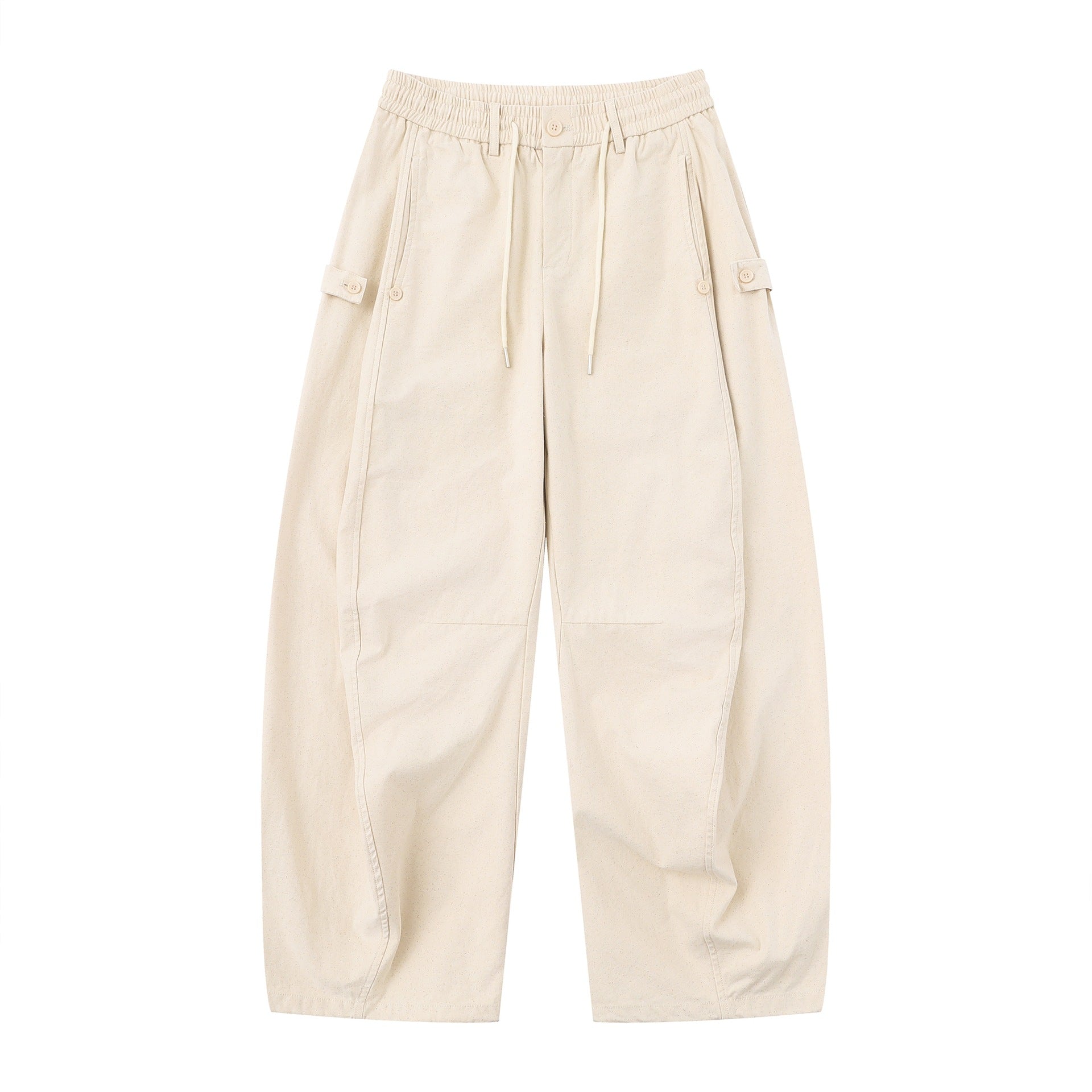 Women's utility-style culotte cargo pants with elastic drawstring waistband and patch flap pockets Chichicherry