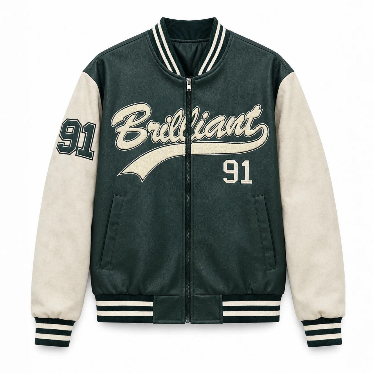 Men's varsity bomber jacket in letterman style with chenille applications Chichicherry