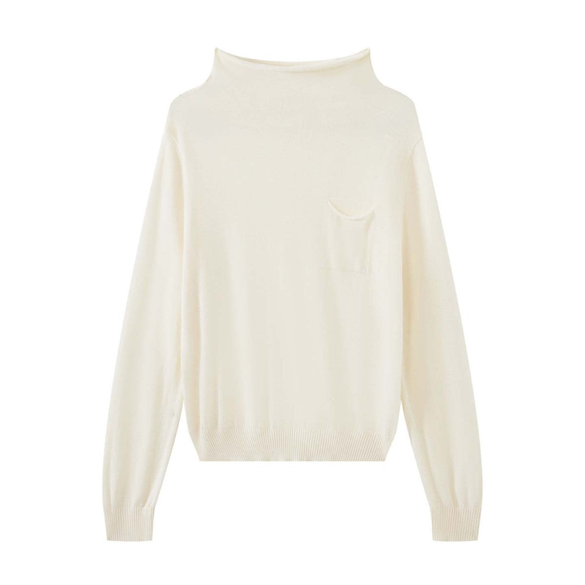 Women Lightweight Fine Knit Hoodie with Subtle Chest Pocket Chichicherry