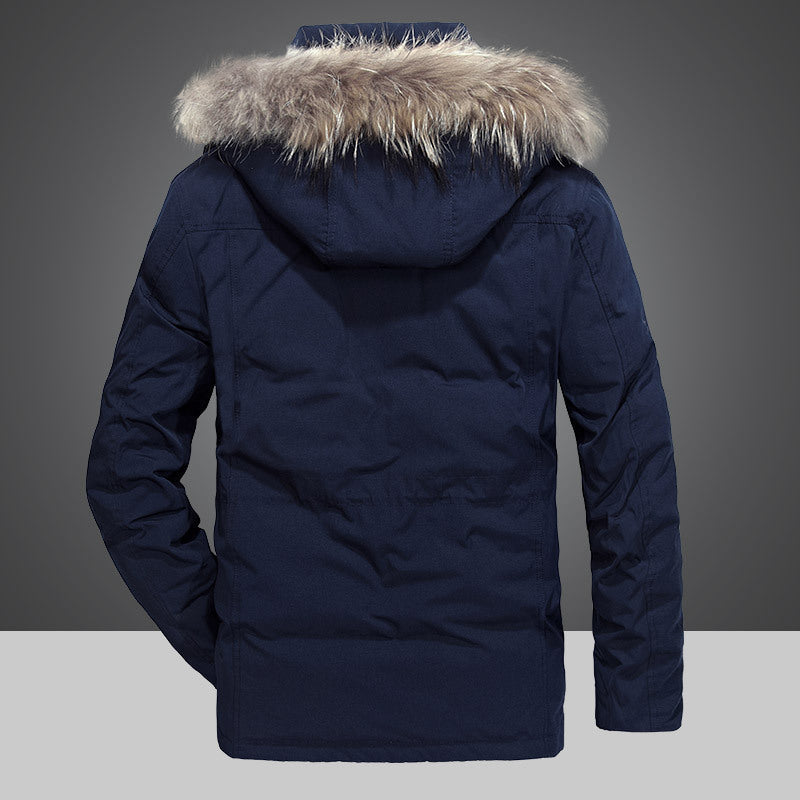 Men's thermal parka with hood and faux fur trim, water-repellent and multifunctional Chichicherry