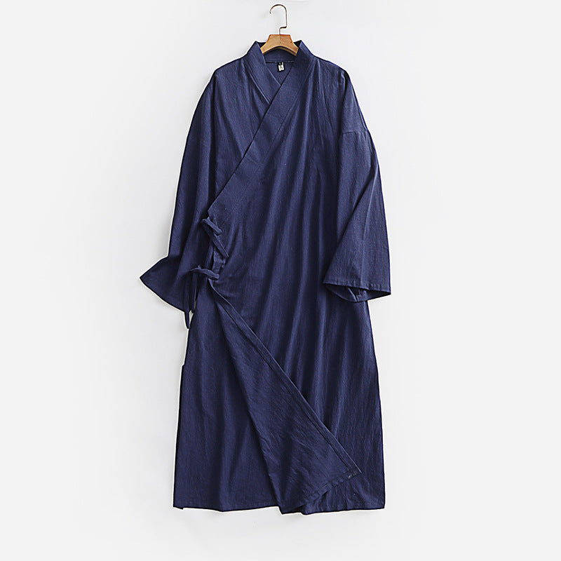 Unisex Longer Kimono Coat with Tie Belt, Loose Fit and Minimalist Silhouette Chichicherry