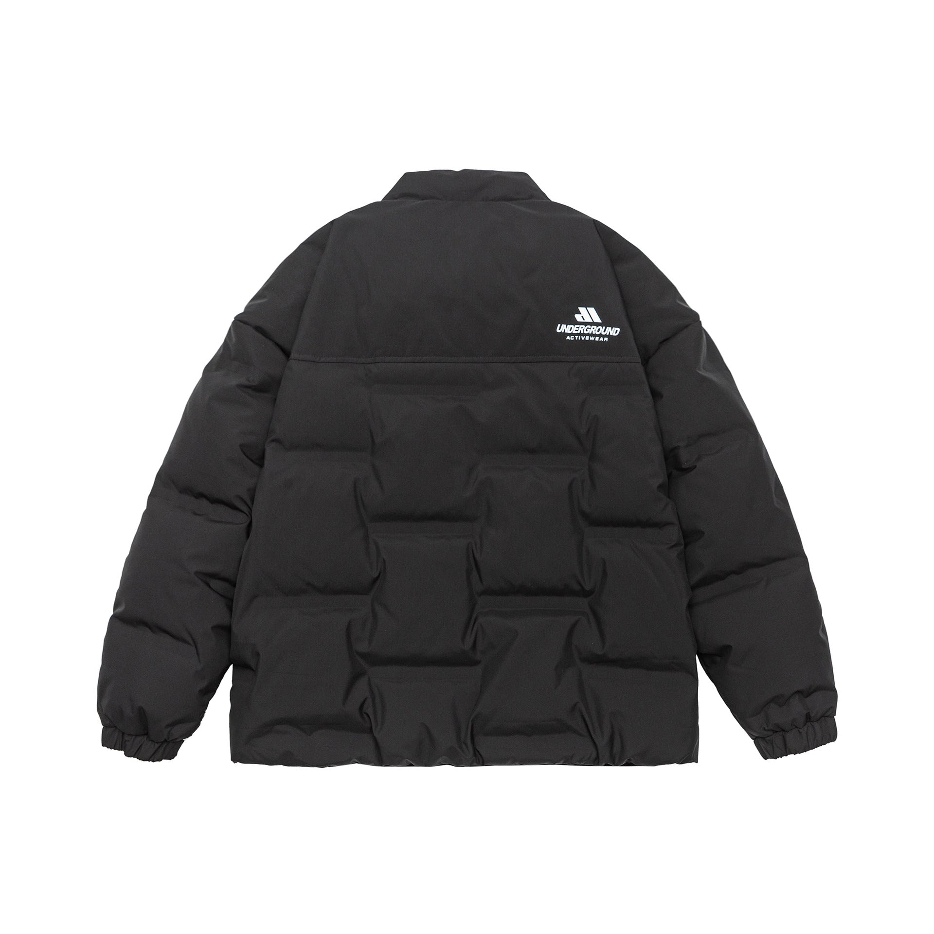 Unisex Padded Comfort Puffer Jacket with High Stand Collar and Brand Logo Chichicherry