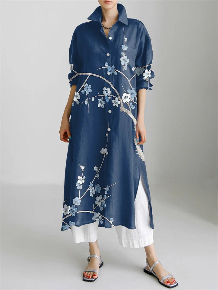 Women's Kaftan Dress Long Silk Look