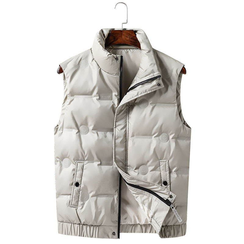 Men's quilted thermal vest with high collar, water-repellent shell and concealed pockets Chichicherry