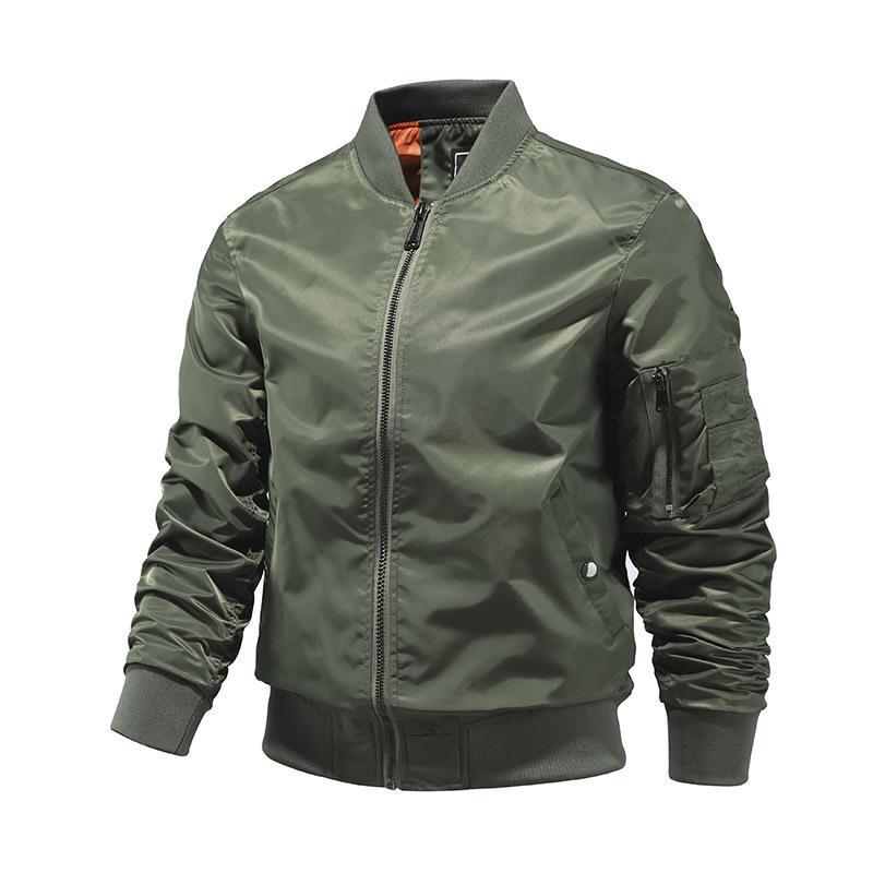 Men's lightweight nylon bomber jacket in aviator utility style with sleeve pocket Chichicherry