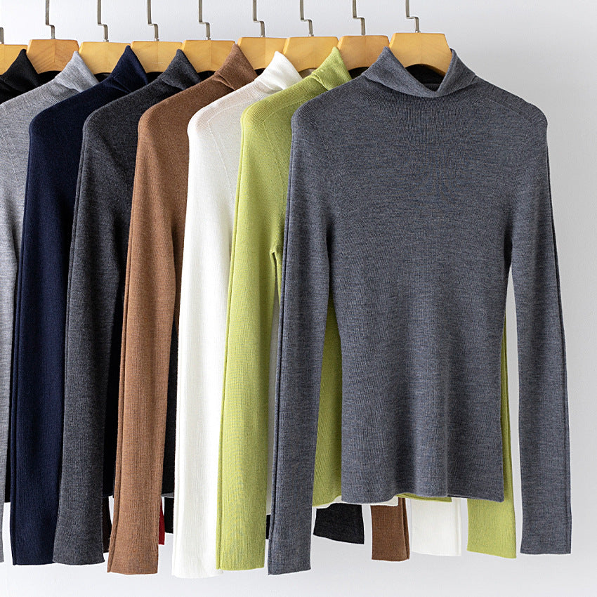 Ladies Fine Turtleneck Sweater made of Stretch Fine Knit with Slim Cut Chichicherry