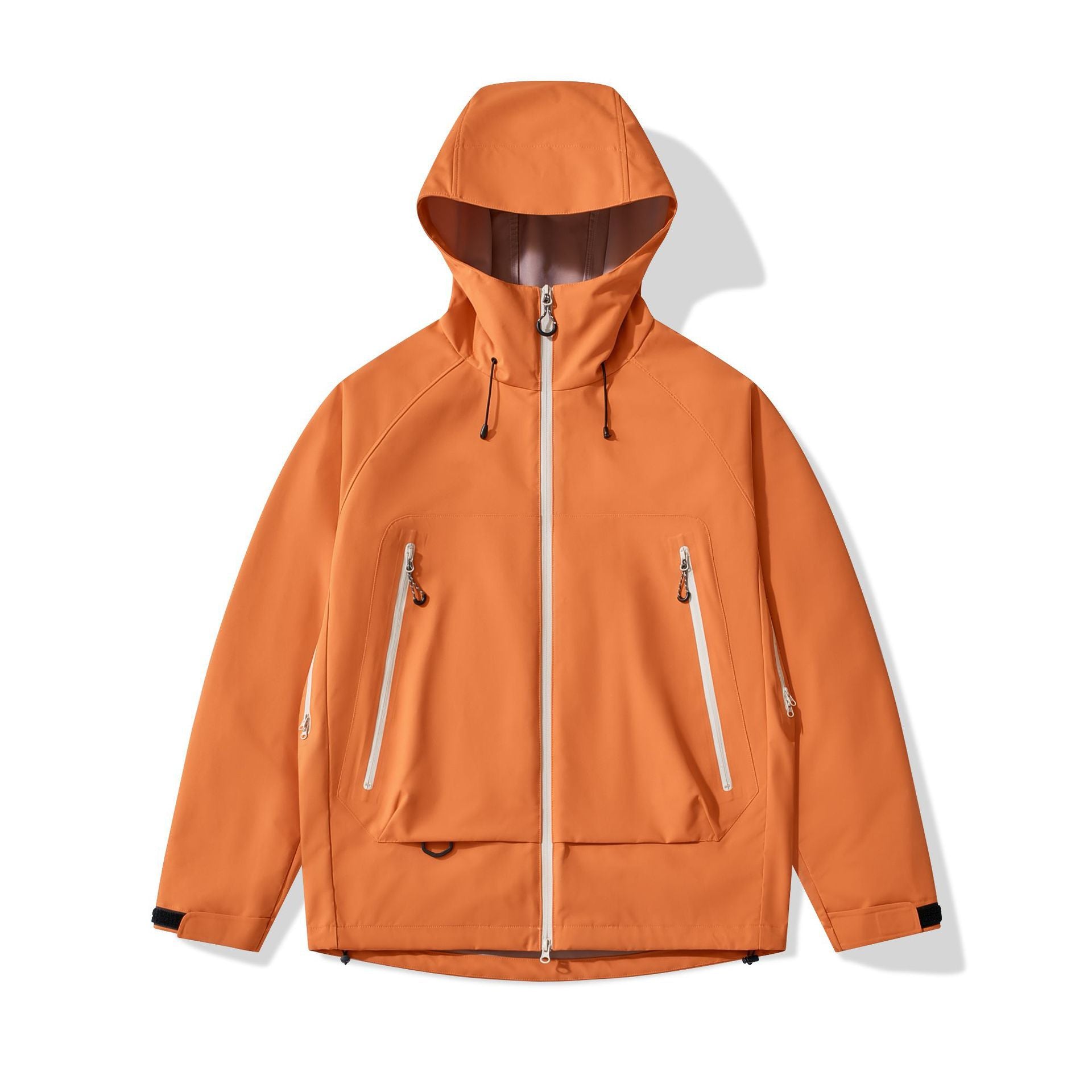 Men's technical insulating softshell jacket with hood and fleece inner collar Chichicherry