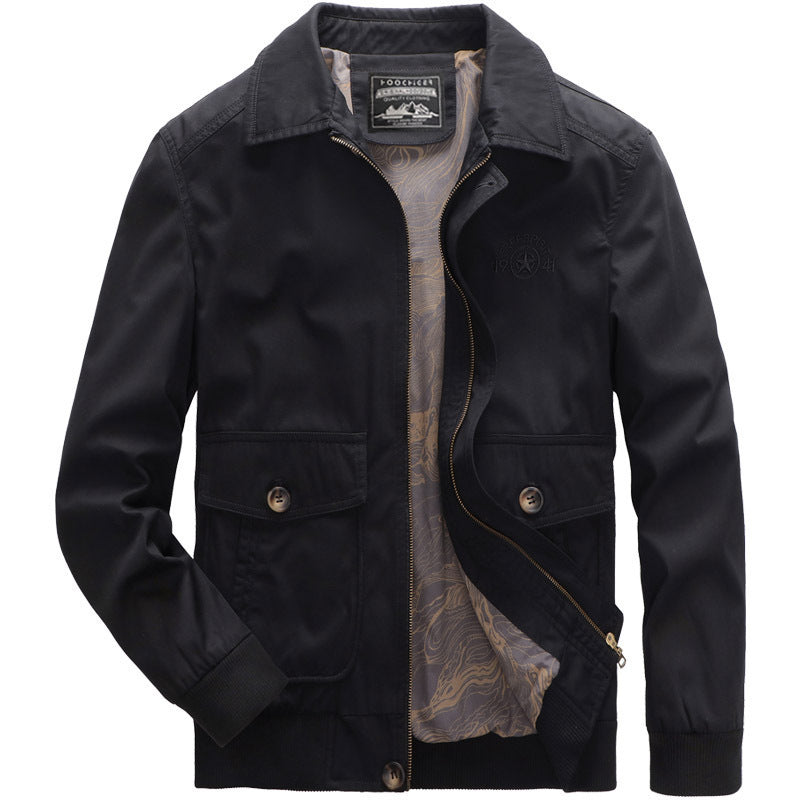 Men's lightweight field bomber jacket with stand-up collar and flap pockets Chichicherry