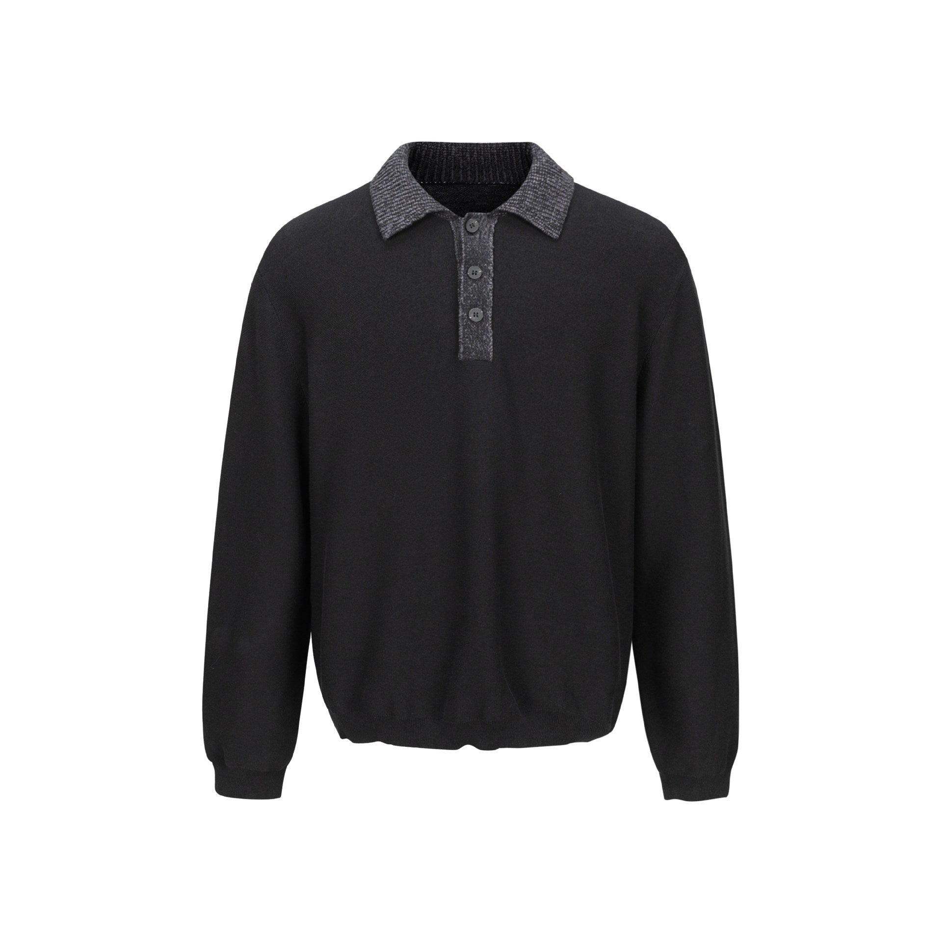 Men's fine knit polo pullover with structured collar and button placket Chichicherry