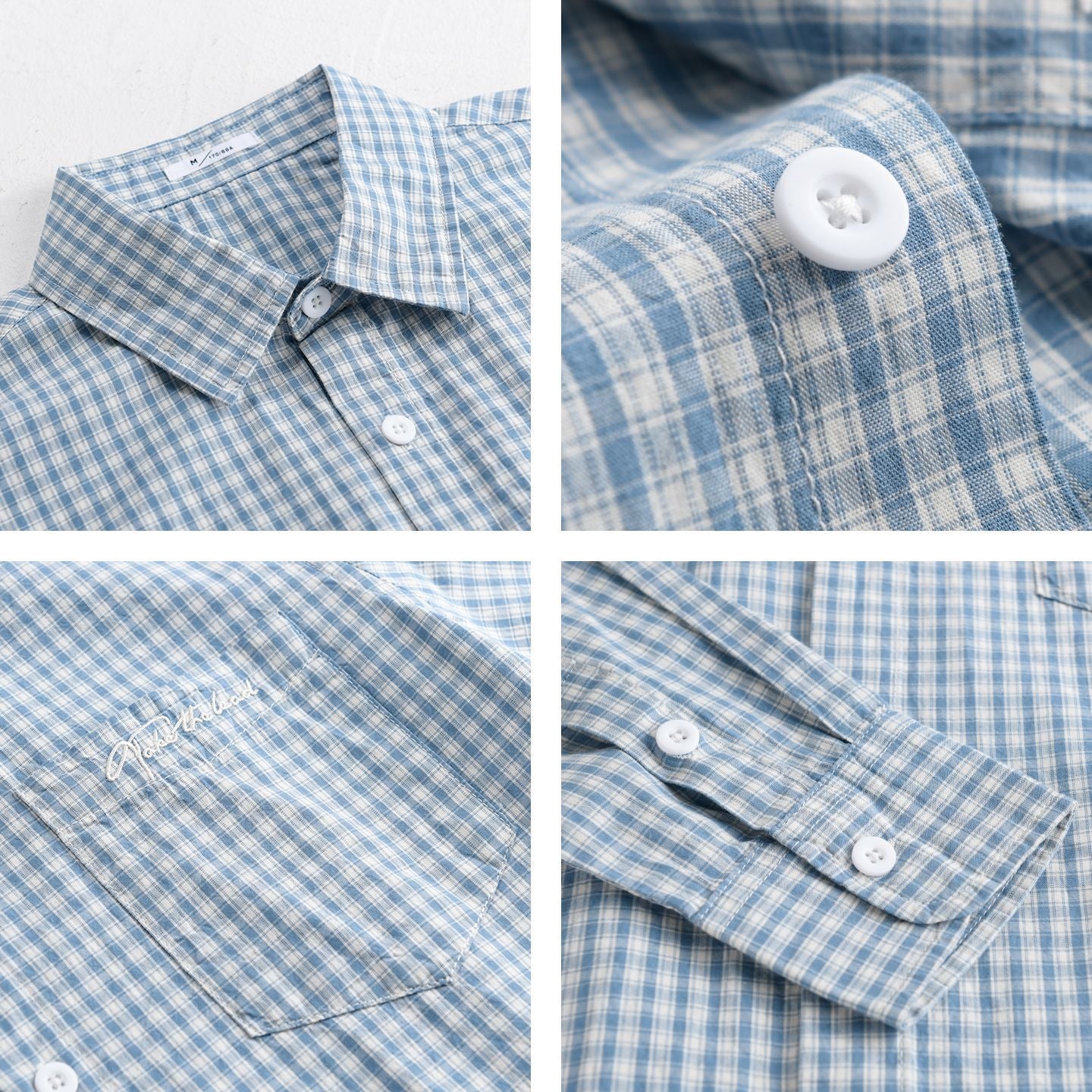Men's overshirt shirt in fine Vichy check made of soft cotton twill with applied breast pocket Chichicherry