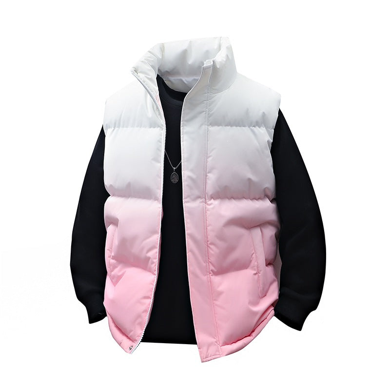 Men's Padded Quilt Vest with High Collar and Thermal Insulation Chichicherry
