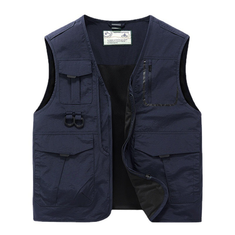 Men's Photography and Outdoor Utility Vest with Multifunctional Pockets and D-Ring Attachments Chichicherry