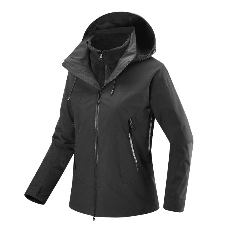 Women's two-layer softshell jacket with removable fleece inner jacket and adjustable hood Chichicherry