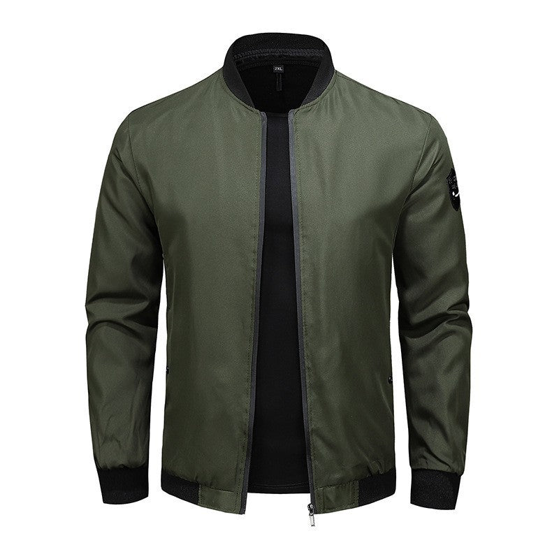Men's urban lightweight bomber jacket with concealed two-way zipper, ribbed cuffs and arm pocket Chichicherry