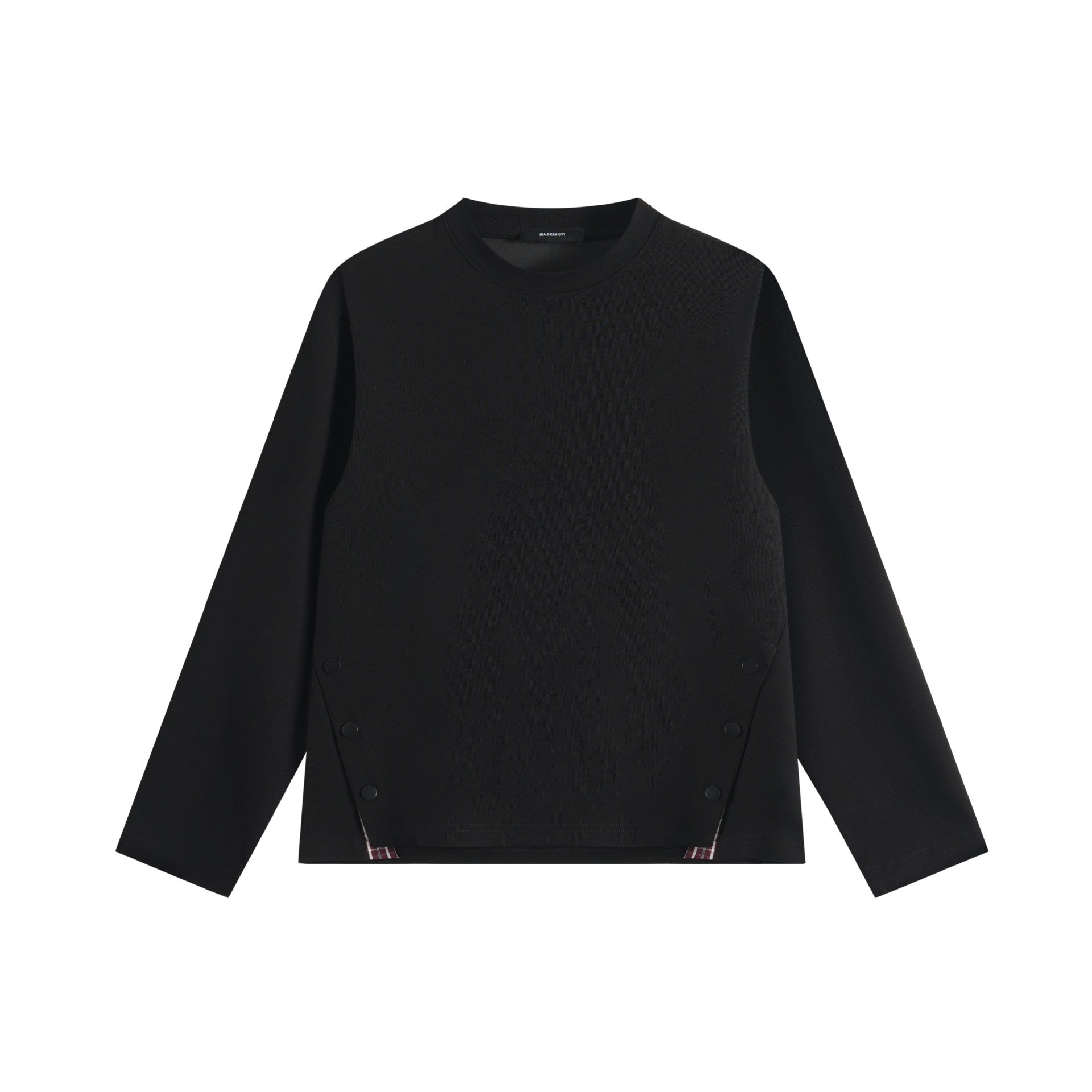 Unisex Oversize Sweatshirt with side snap button plackets and crew neck