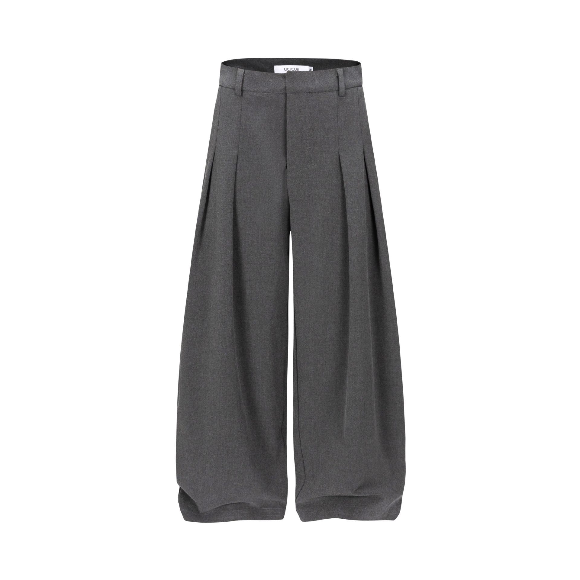Women High-waisted wide pleated pants with crease and belt loops Chichicherry