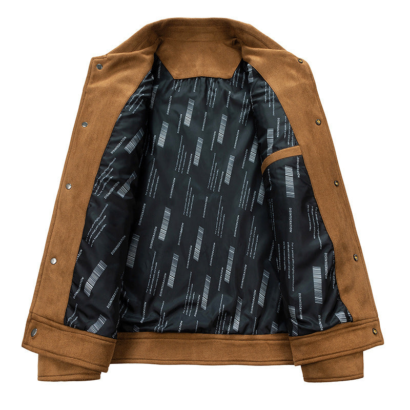 Men's suede-look trucker jacket with quilted lining and flap pockets Chichicherry