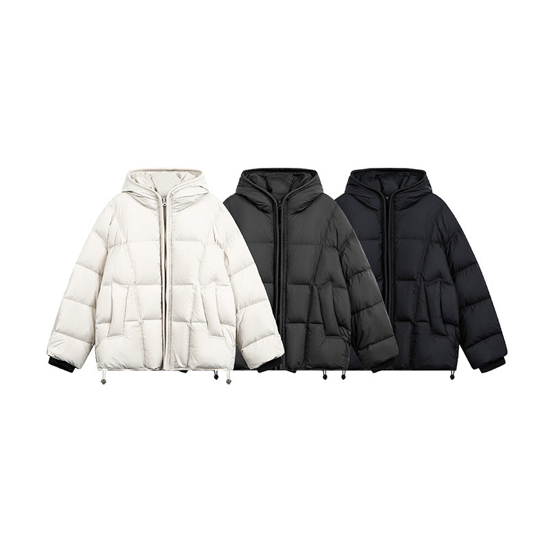 Women Short Padded Hooded Jacket with Drawstring and Zipper Chichicherry