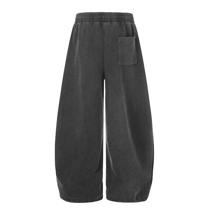 Women's extra-wide palazzo harem pants made of sweatshirt fabric with a high comfort waistband, drawstring, and large graphic print Chichicherry