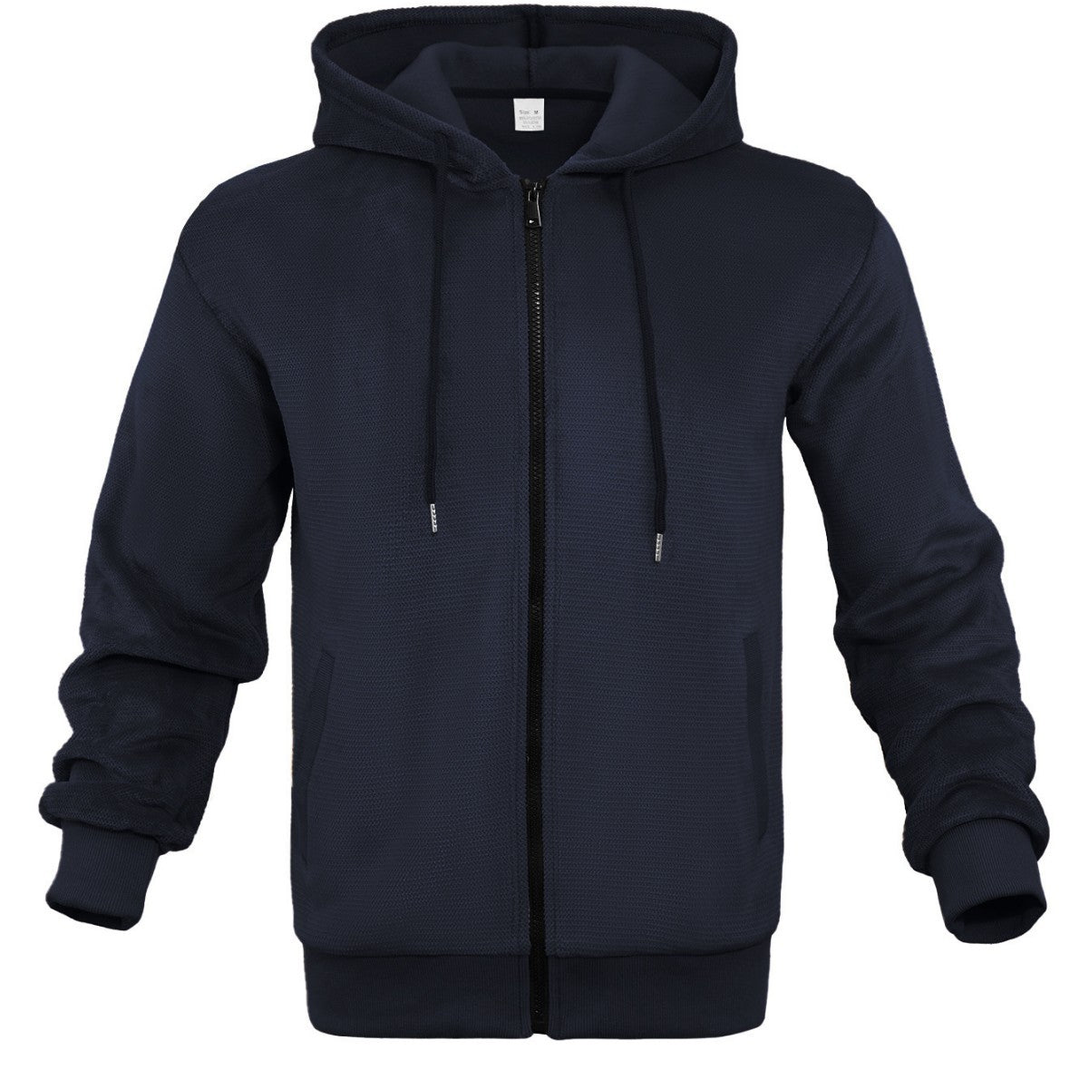 Men's Structured Hoodie Sweatshirt with Full Zip, Side Pockets and Ribbed Cuffs Chichicherry