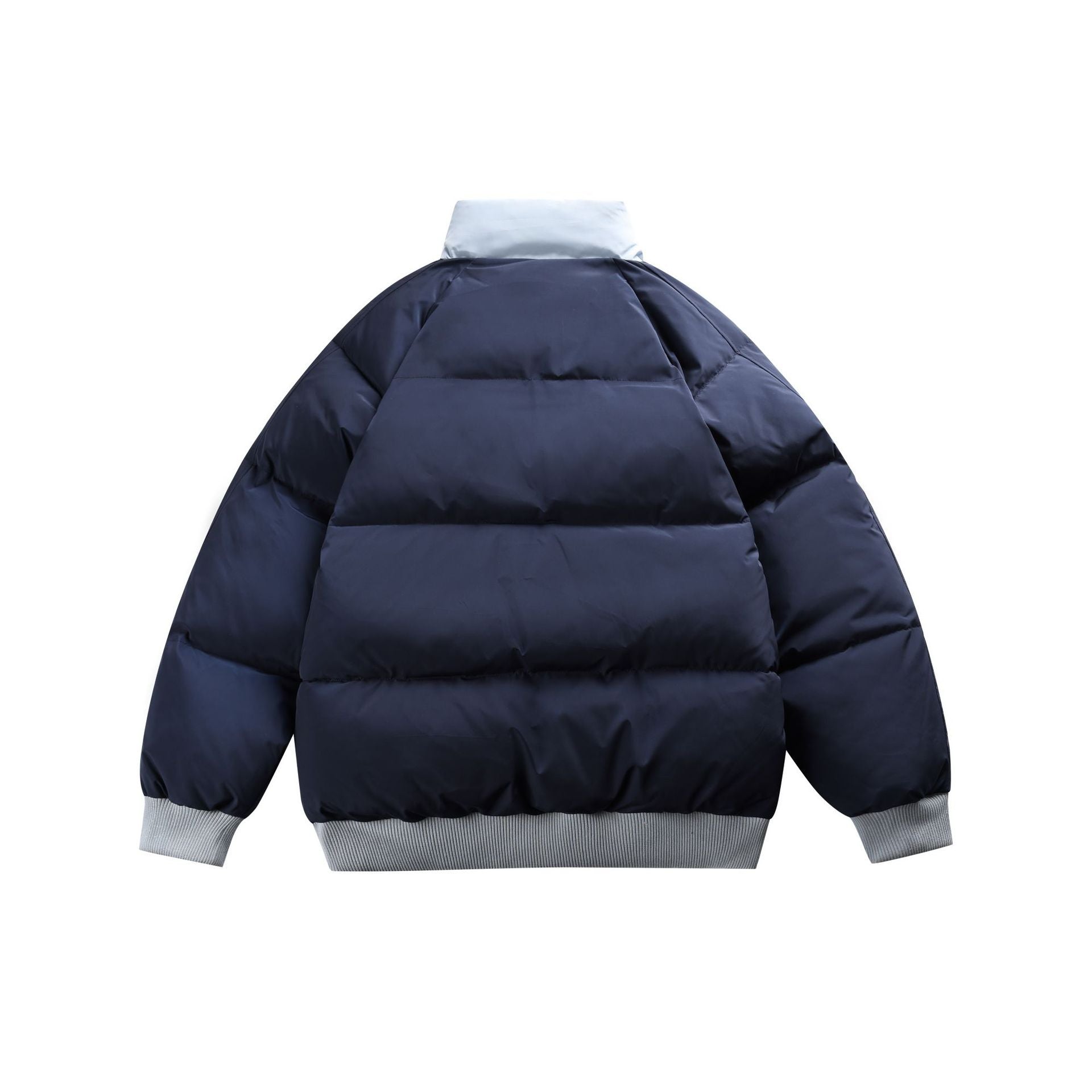 Unisex Short-cut padded bomber jacket with high stand-up collar and contrasting ribbed hems Chichicherry