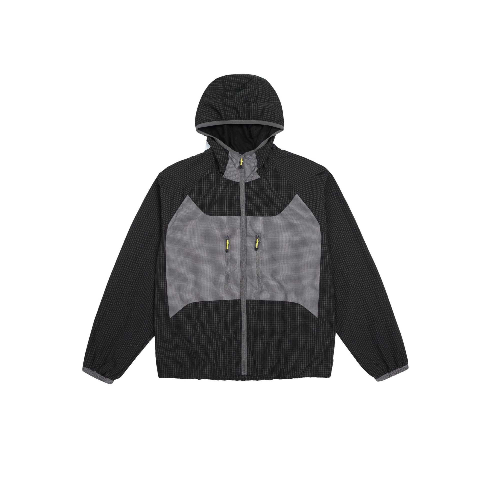 Unisex Light Hooded Windbreaker with Ripstop Material, Colourblock Inserts and Front Pockets Chichicherry