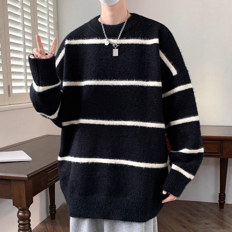 Unisex Oversized Knit Sweater with Striped Design Chichicherry