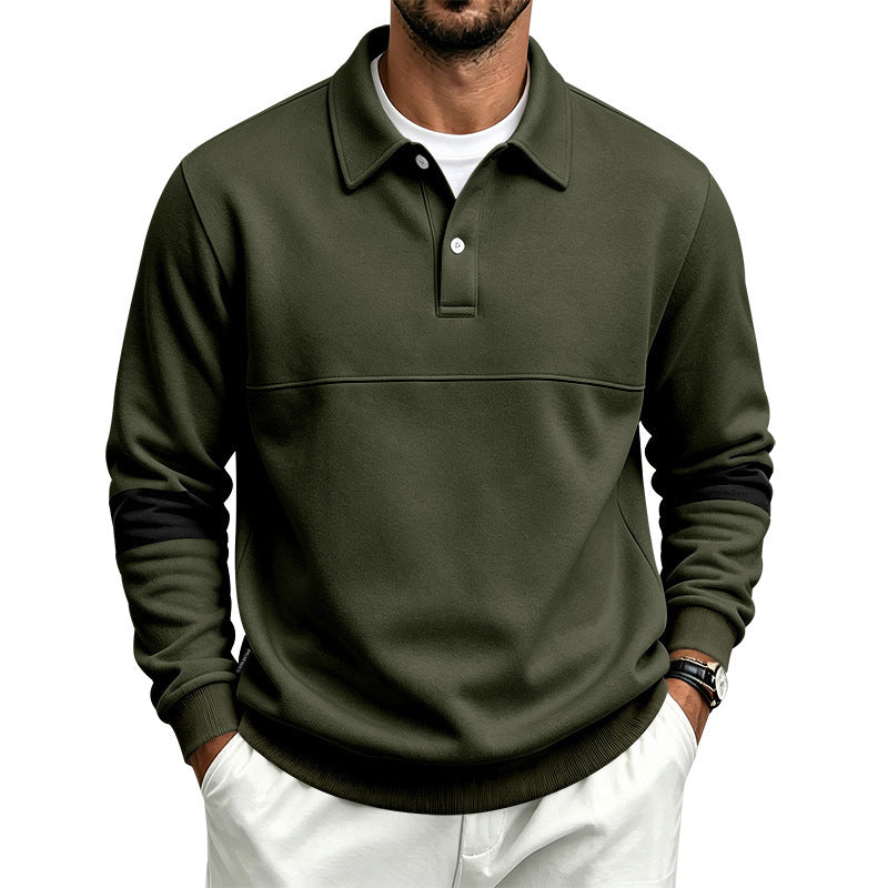 Men's polo shirt sweater with chest seam and contrast stripes on the sleeves Chichicherry